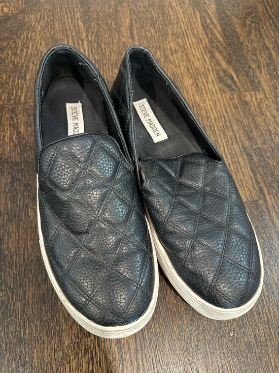 Steve Madden Shoes - Steve Madden Quilted Black Slip-On Sneakers with White Sole